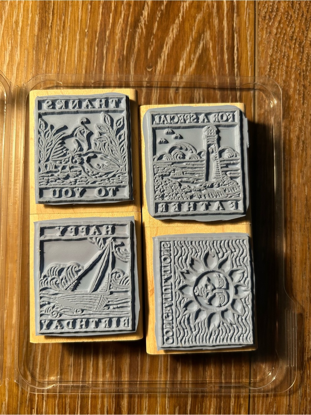 Stampin' Up! Wonderful Woodcuts Rubber Stamp Set - 4 pc - Picture 2 of 3